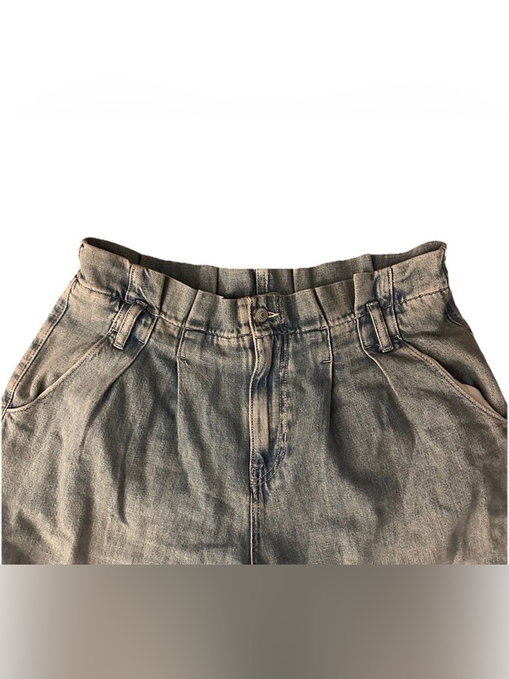 Free People We The Free Forager Super Wide Leg Jeans 32 Boho Barrel Cool Water - Picture 2 of 8